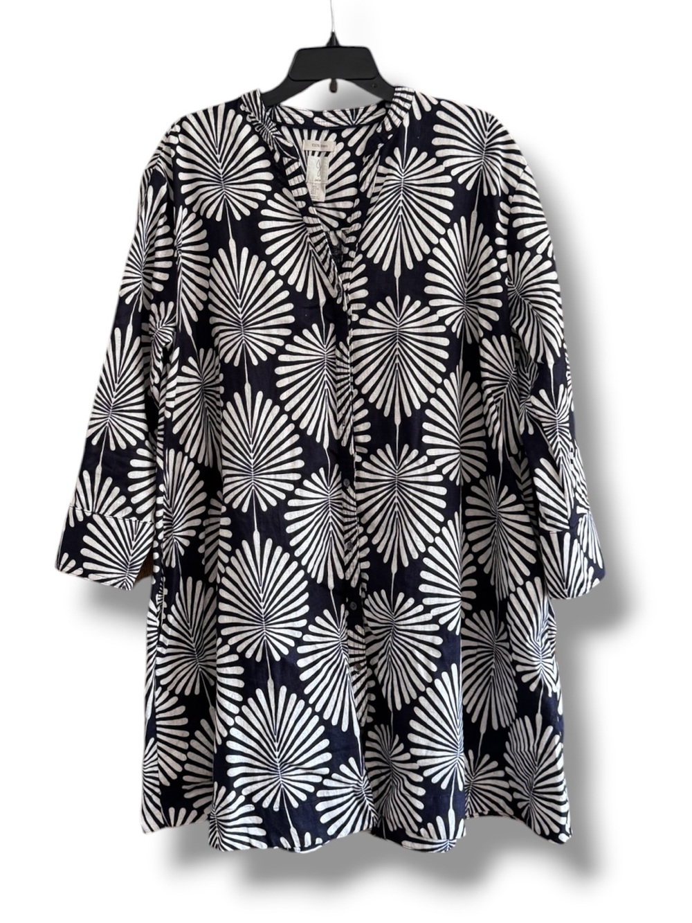Joie Relaxed Linen Palm Print Shirt Dress